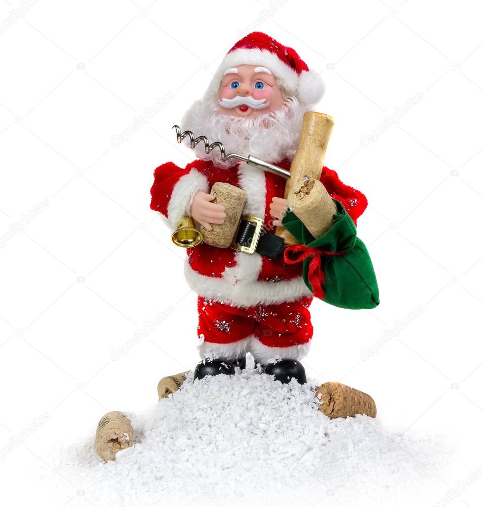 PEre Noel avec des tires-bouchon